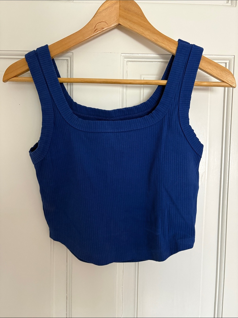 Madewell Ribbed Square-Neck Tank - Royal Blue